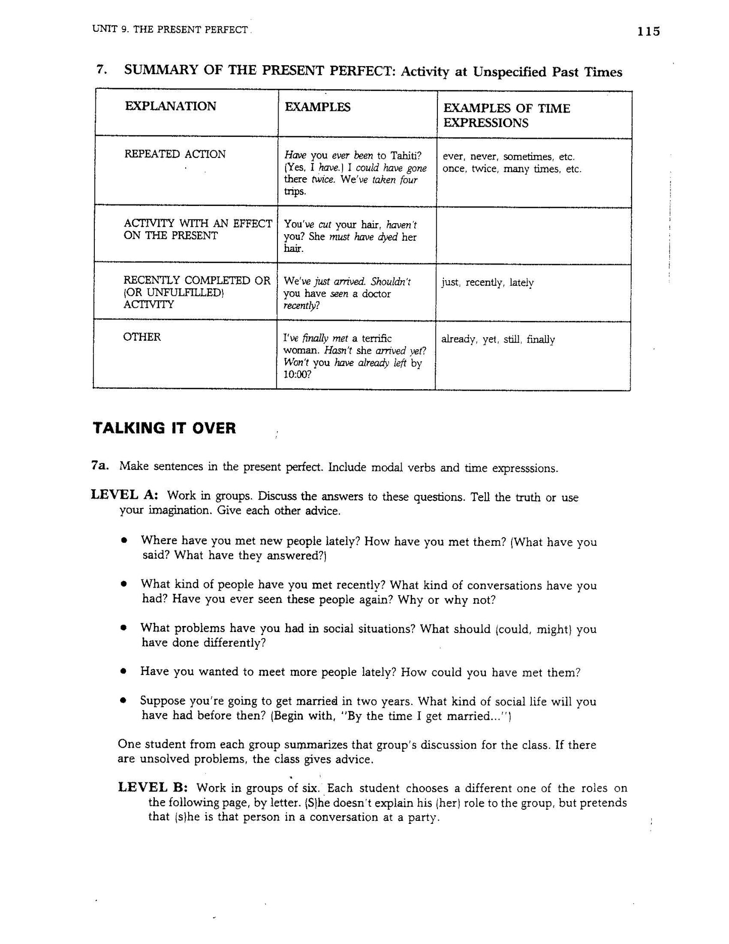 D-13.07 Use the Present Perfect with Adverbs in Various Meanings