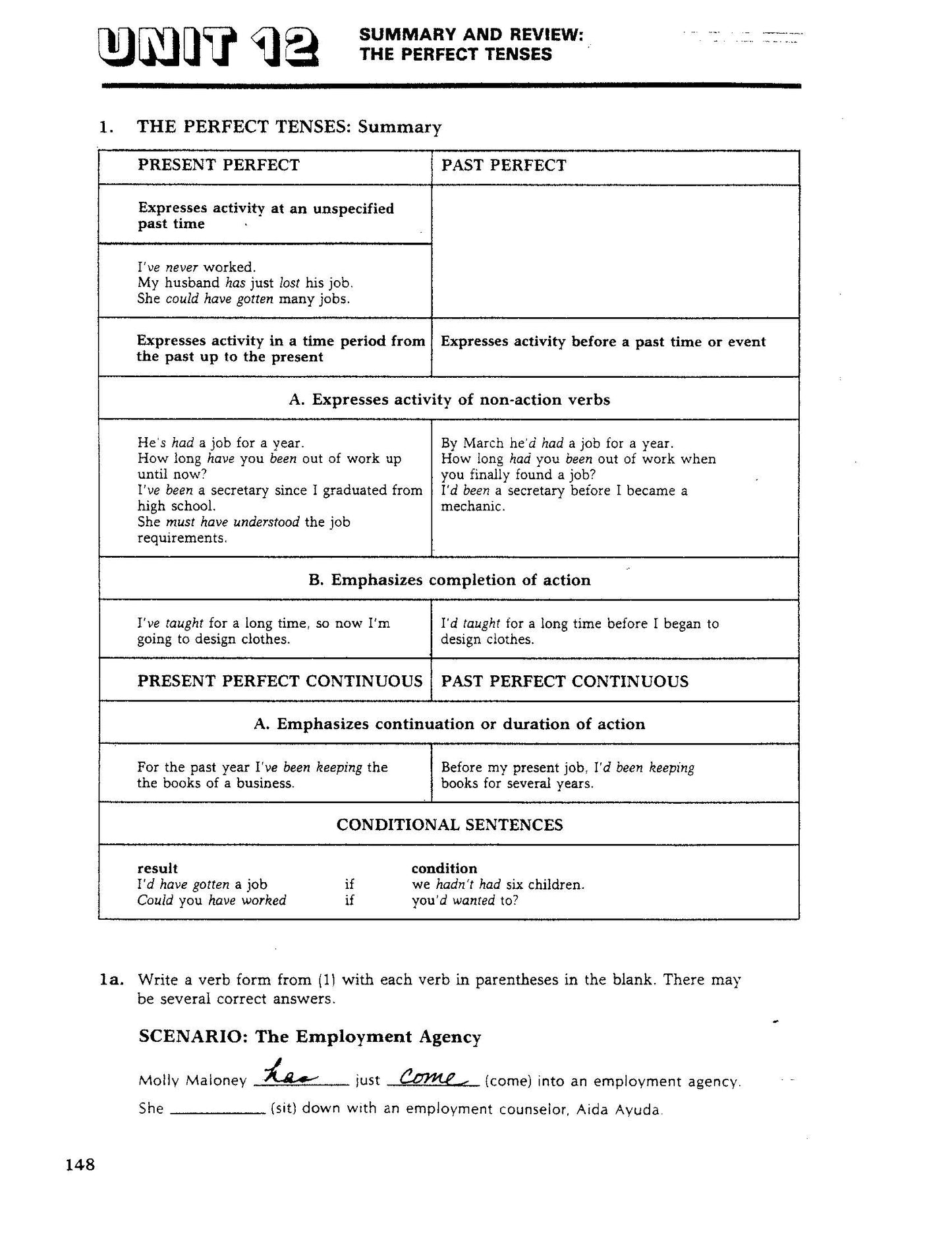D-13.10 Progress with Summary & Review the Perfect Tenses