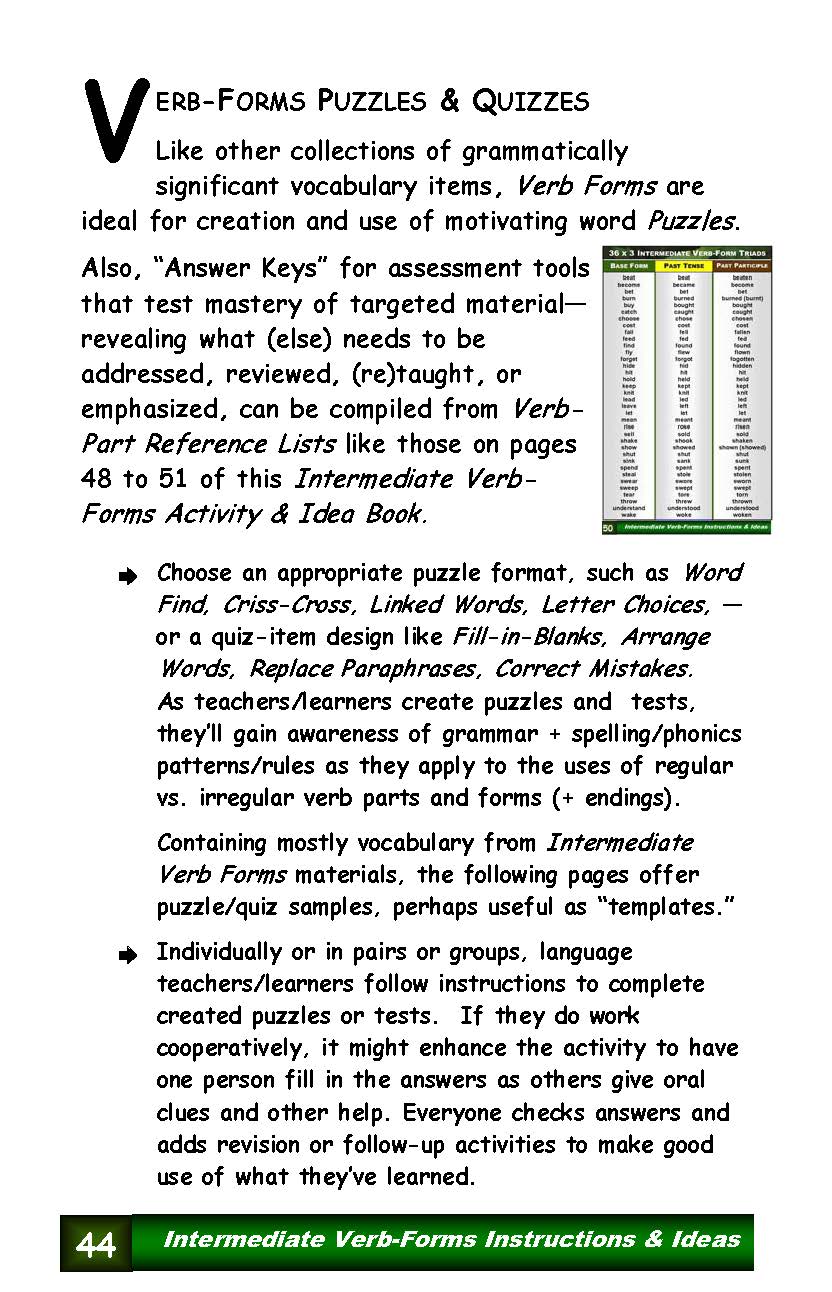 D-13.11 Get Reasons & Instructions for Use of Intermediate Verb-Forms