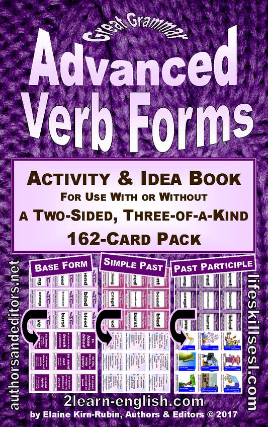 D-13.13 Instructions for 54 Advanced (Irregular) Verb Card Triads & More