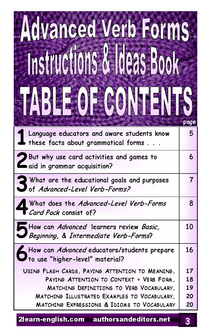 D-13.13 Get Reasons & Instructions for Use of Advanced (Irregular) Verb-Forms
