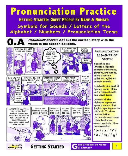 E-00.03b Get Pronunciation Practice with Symbols for Sounds, Alphabet Letters, & Greetings