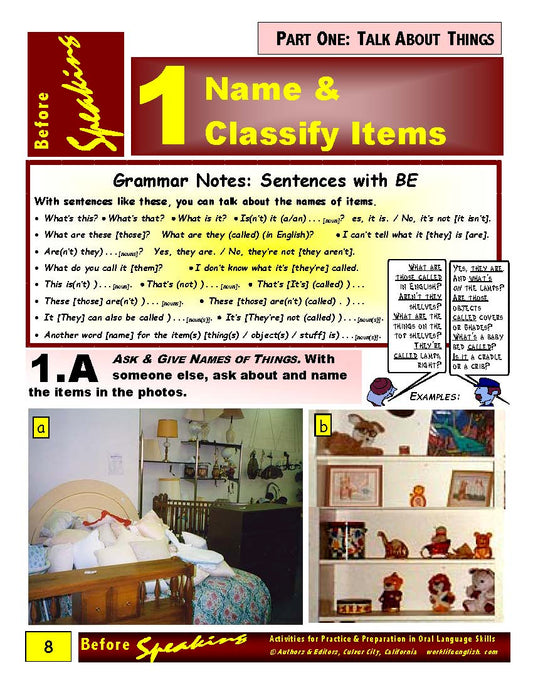 E-01.03 Talk About Things - Name & Classify Items (in Locations & Categories)