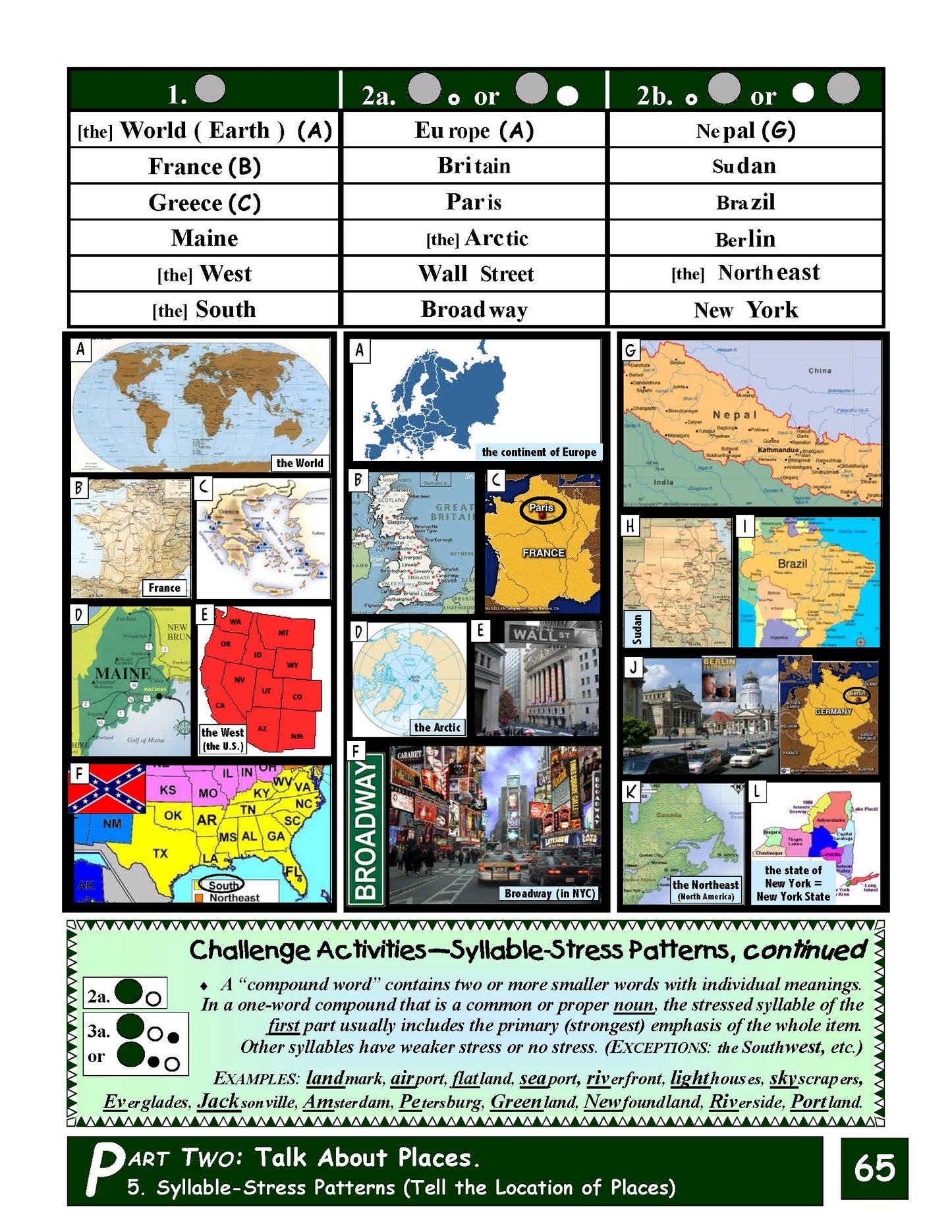 E-02.04 Use Syllable-Stress Patterns in Geographical Place Names & Talk About Location