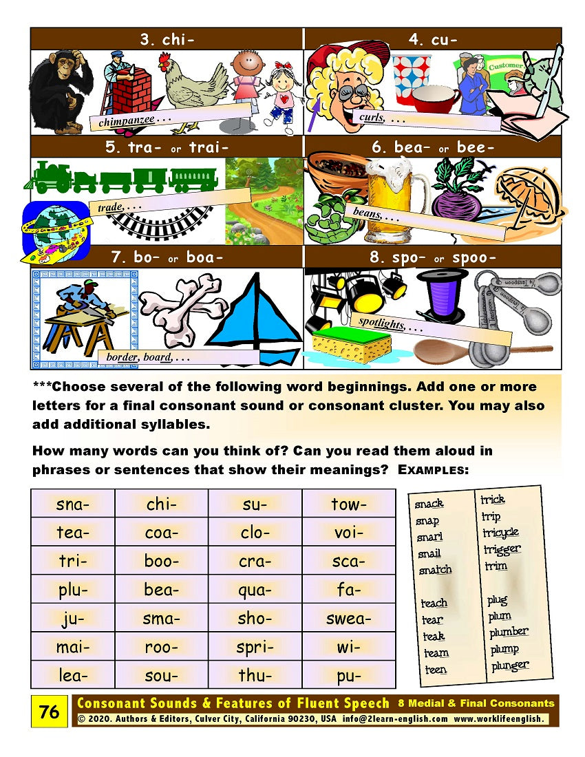 E-03.05 Recognize, Pronounce, Spell & Contrast Medial & Final Consonants While Naming Actions