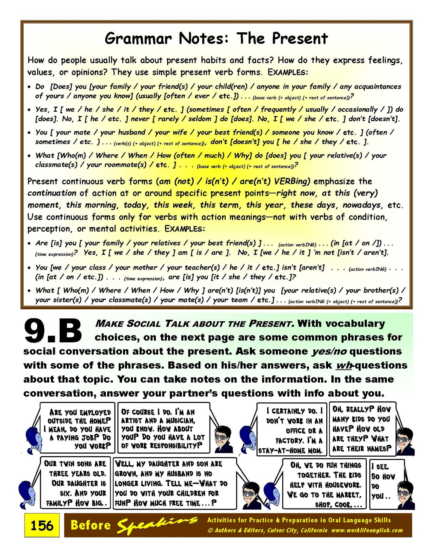 E-03.10 Get to Know People with Open-Ended Social Talk about the Past, the Present & the Future