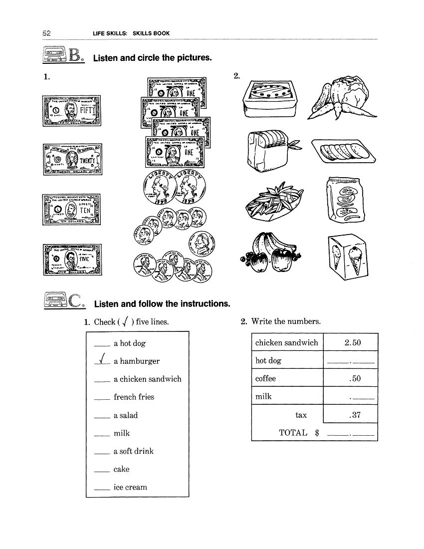 E-04.04 In the Simple Present, Understand & Express Needs & Wants; Do Basic Math