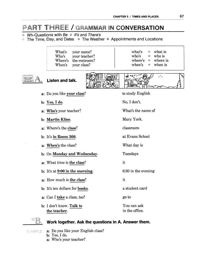 E-04.05 Continue Basic Oral-Skills Training with Talk About Time, Place & Weather