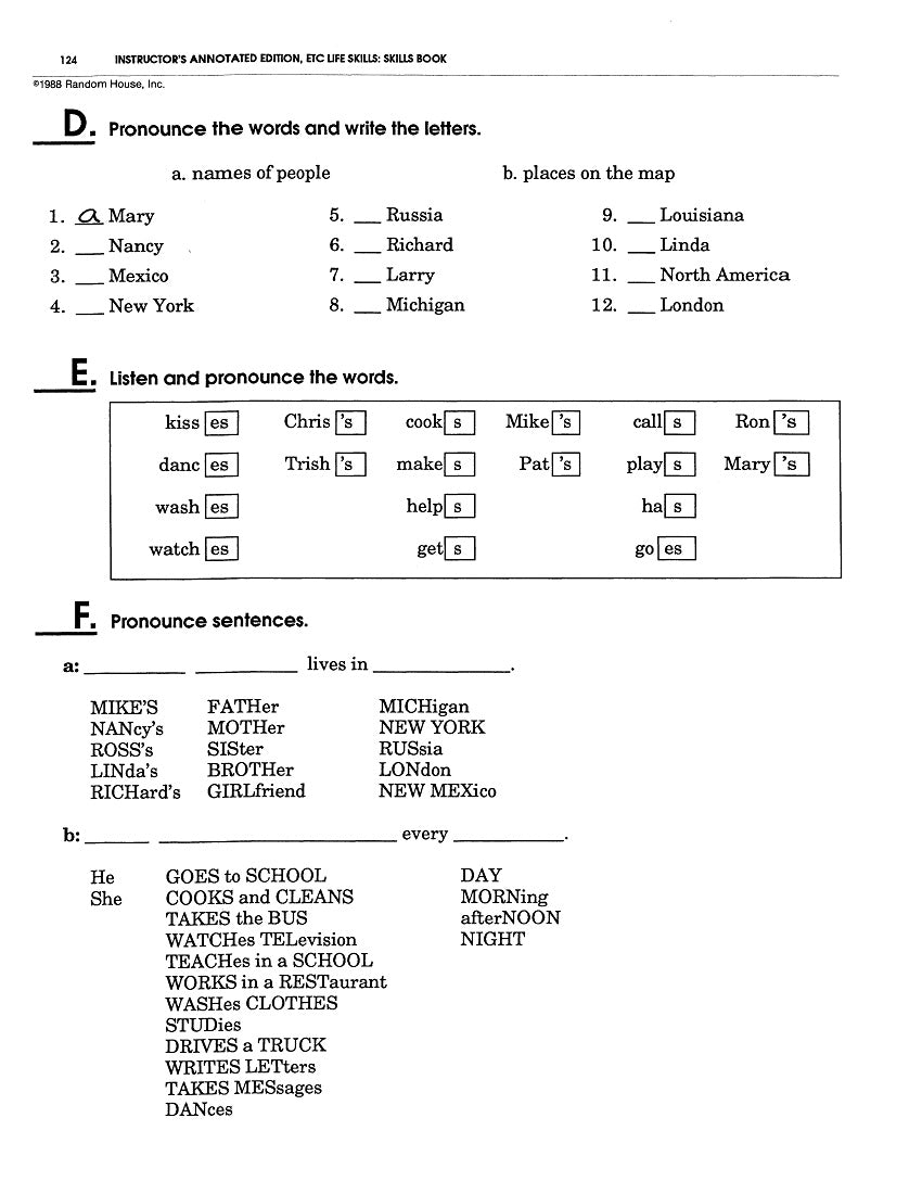 E-04.07 In the Present, Exchange Basic Information About Families, Countries, Work Activity