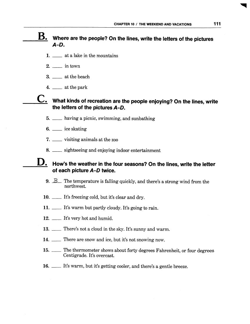 E-05.10 Use Assorted Grammar to Wrap It Up with Weekend & Vacation Plans