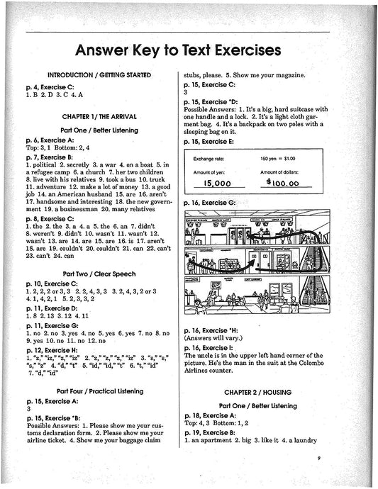 E-06.11 Answer Keys for Exercises, WorkLife English: A Competency-Based Listening/Speaking Book 3