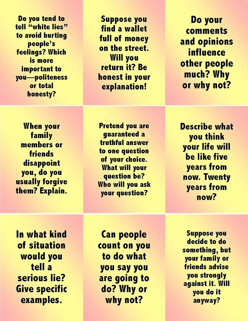 E-10.04b Done for You: 72 Open-Ended Questions for Social Conversation on Cards