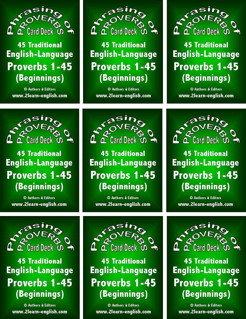 C-09b Phrasing of Proverbs (Two 90-Card Half-Sentence Decks)