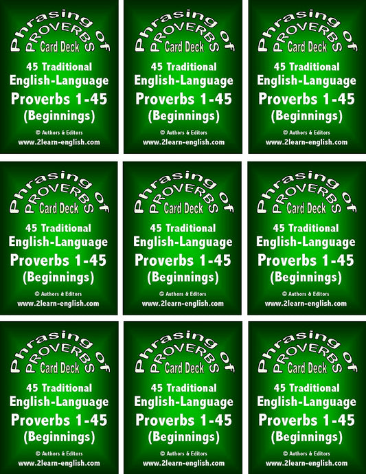 C-09b Phrasing of Proverbs (Two 90-Card Half-Sentence Decks)