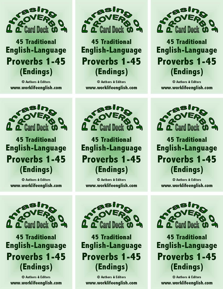 C-09b Phrasing of Proverbs (Two 90-Card Half-Sentence Decks)