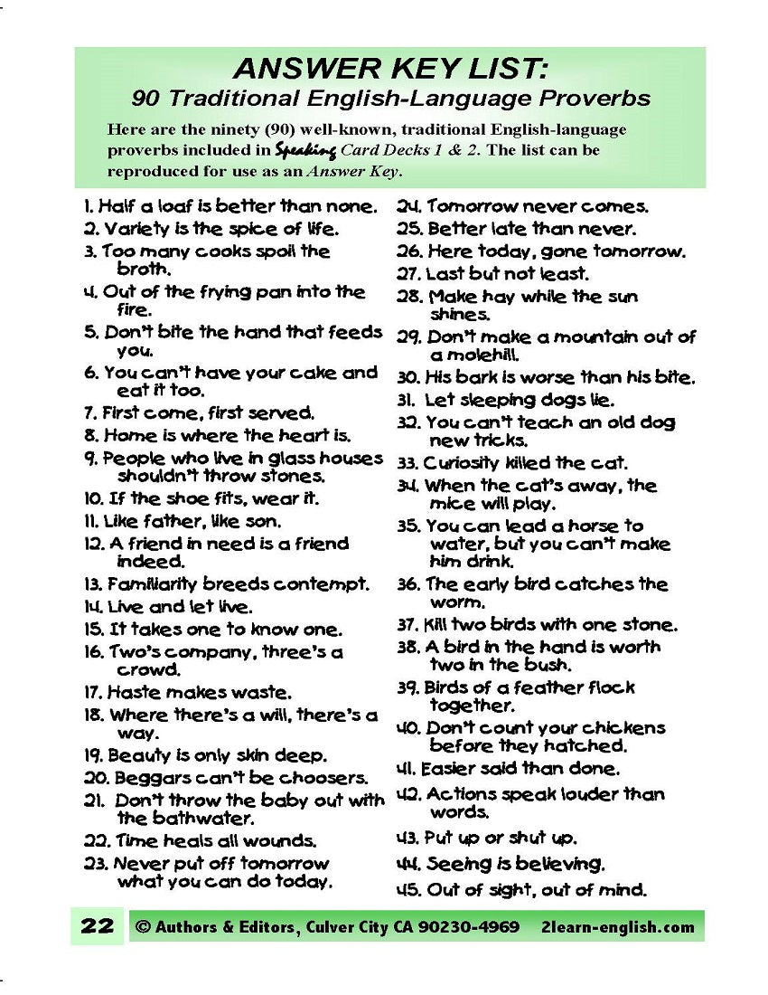 C-09a Phrasing of Proverbs (28 Page How-to Resource Book)