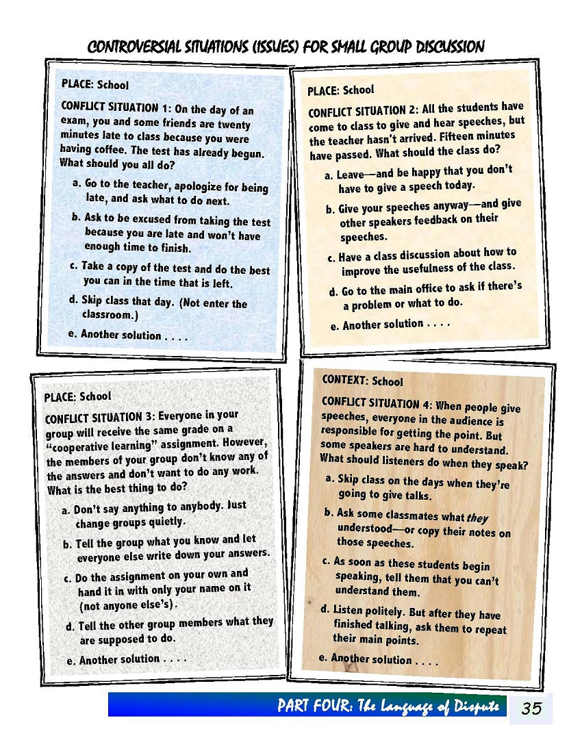 E-10.10 Get Communication Styles for Effective Fighting, Group Discussion of Controversial Issues & Conflict Resolution