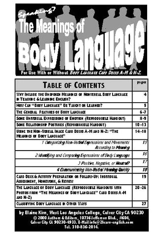 E. Body Language (Meanings of): How to Communicate Without or Beyond Words (Digital Version)