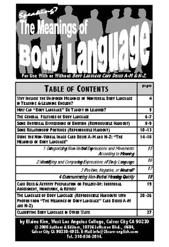 E. Body Language (Meanings of): How to Communicate Without or Beyond Words (Print Version + Shipping)