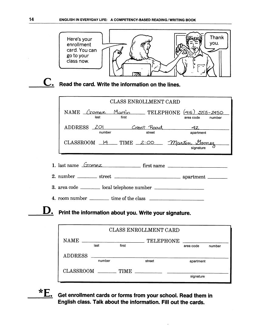 F-01.02 Understand Signs, Instructions, Directions, Read & Write Contact Info & Spell Vowel Sounds