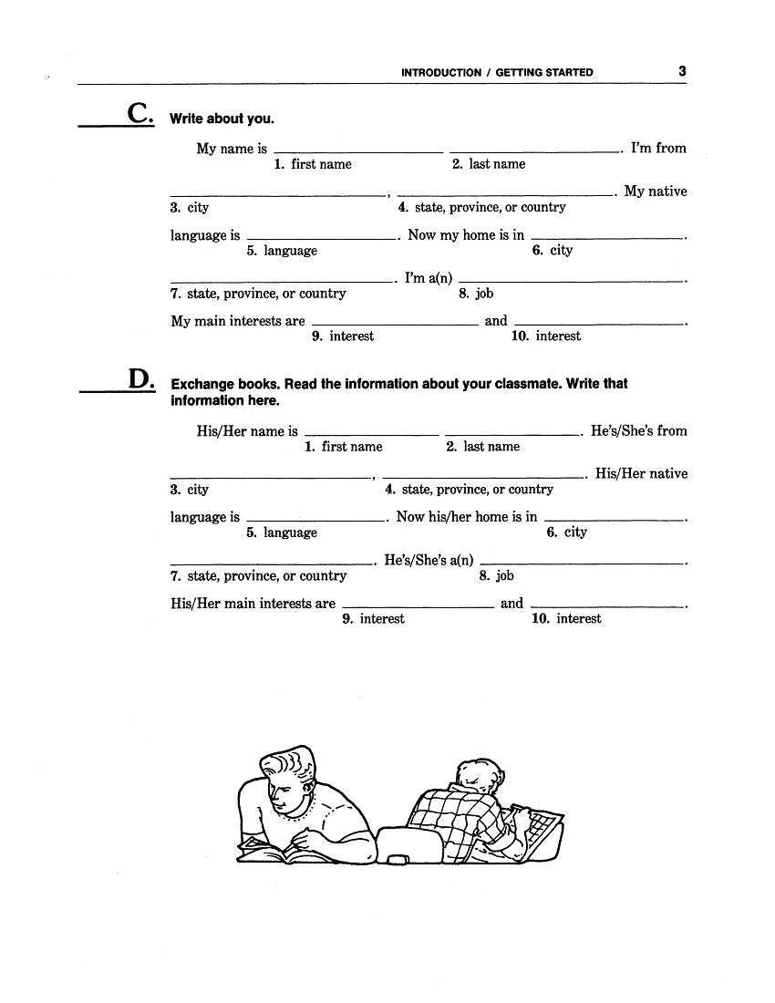 F-01.04 Get Vocabulary of Personal Info, Write It in Sentences & Play a Strategy Game