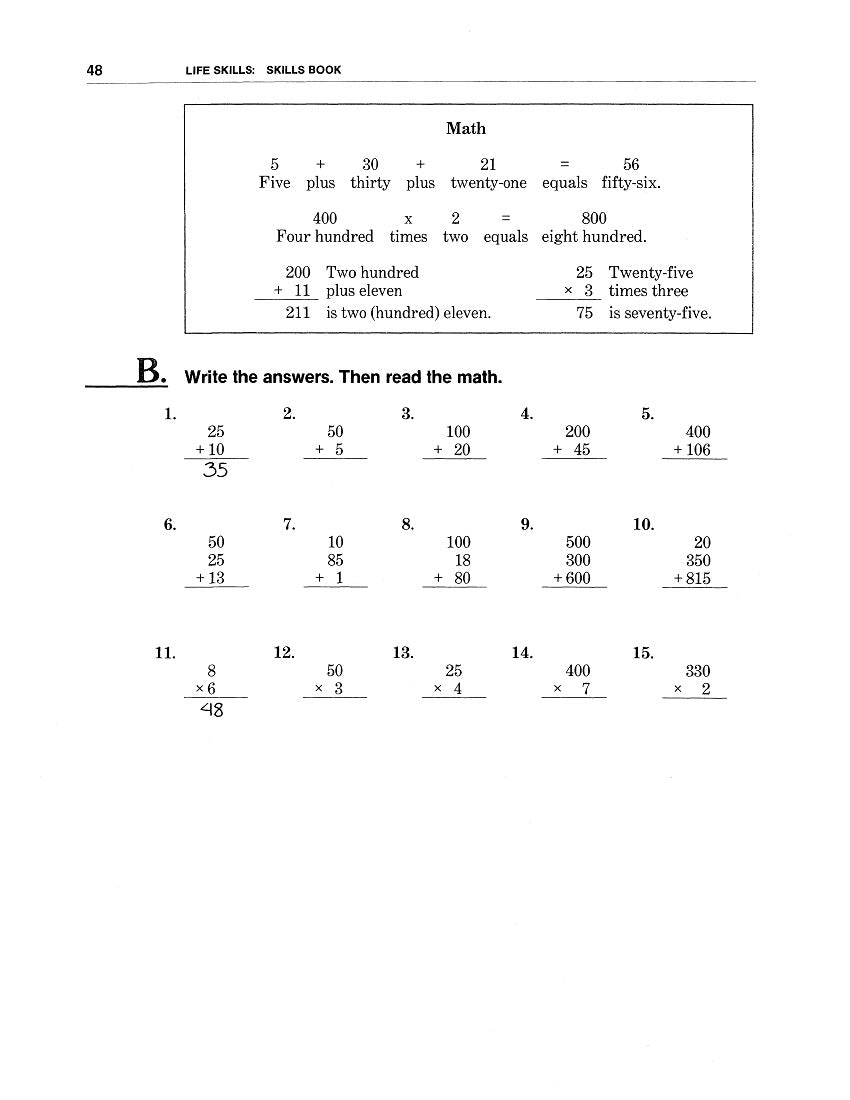 F-03.02 Read (& Write) Amounts in Math & Price Lists, Spell Food & Money-Related Vocabulary
