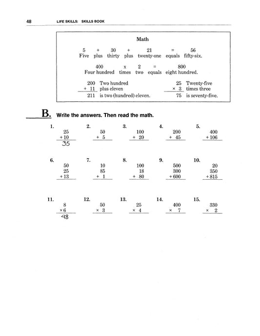 F-03.02 Read (& Write) Amounts in Math & Price Lists, Spell Food & Money-Related Vocabulary