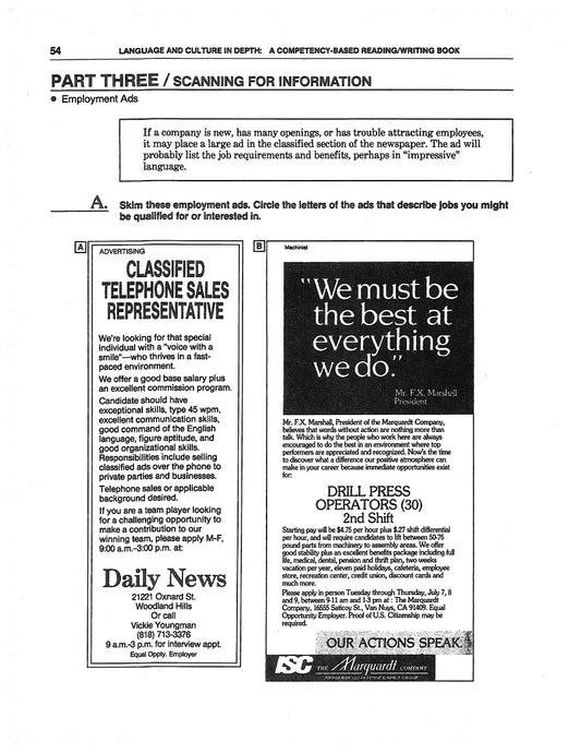 F-04.05 Experience Employment Ads, Read & Write Effectively