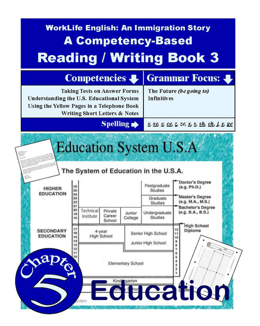 F-04.08 View & Learn About the U.S. Educational System, Test-Taking (Answer Forms), & Learning Venues. Write Notes on School-Related Matters.