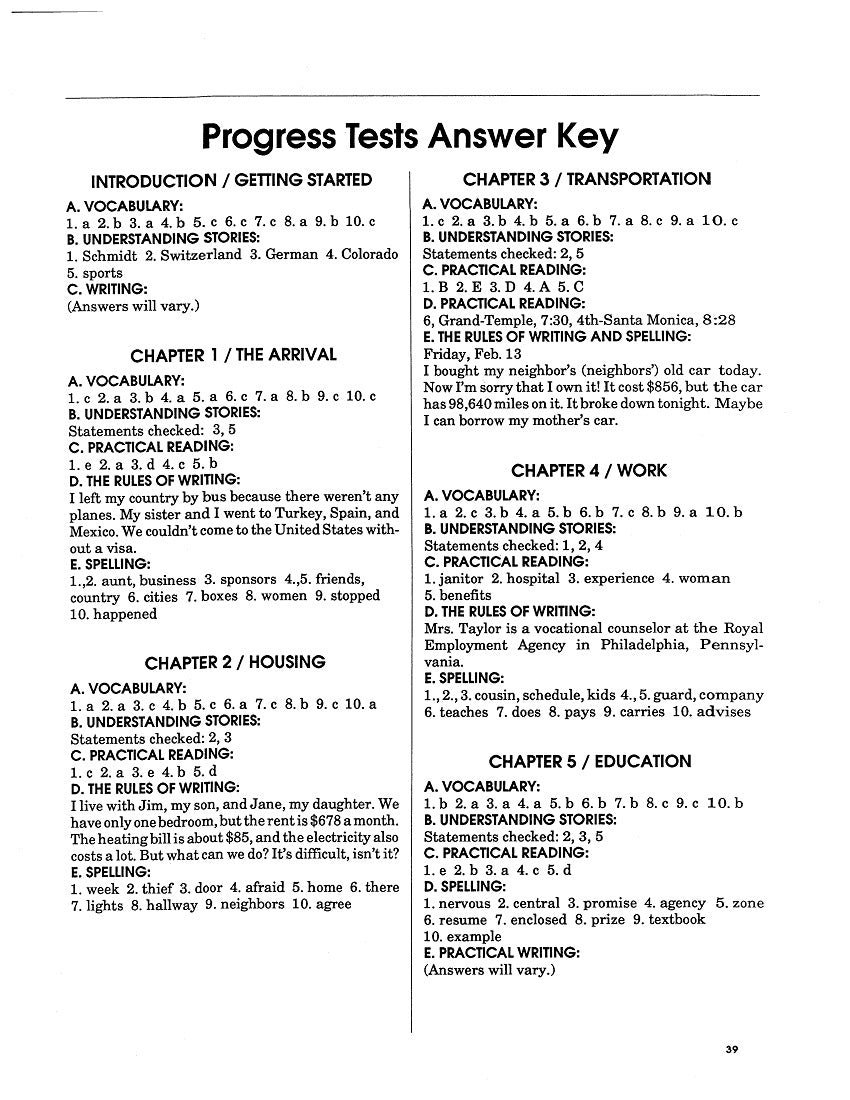 F-06.10 Give/Take Progress Tests on Acquisition of (Low) Intermediate Vocabulary & Reading/Writing Skills
