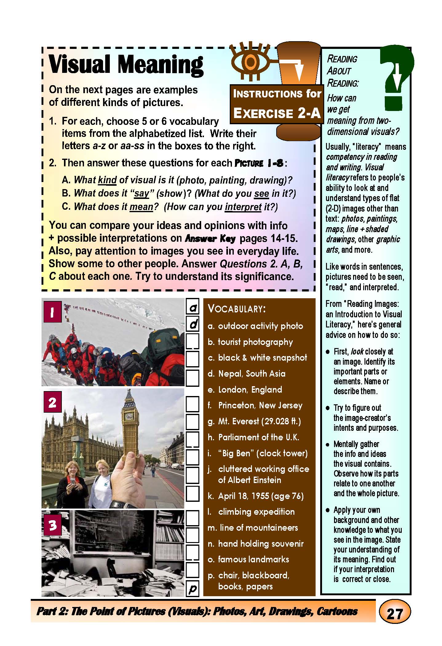 F-07.05 View, Comprehend, Get the Point of, Benefit From & Appreciate All Kinds of Pictures