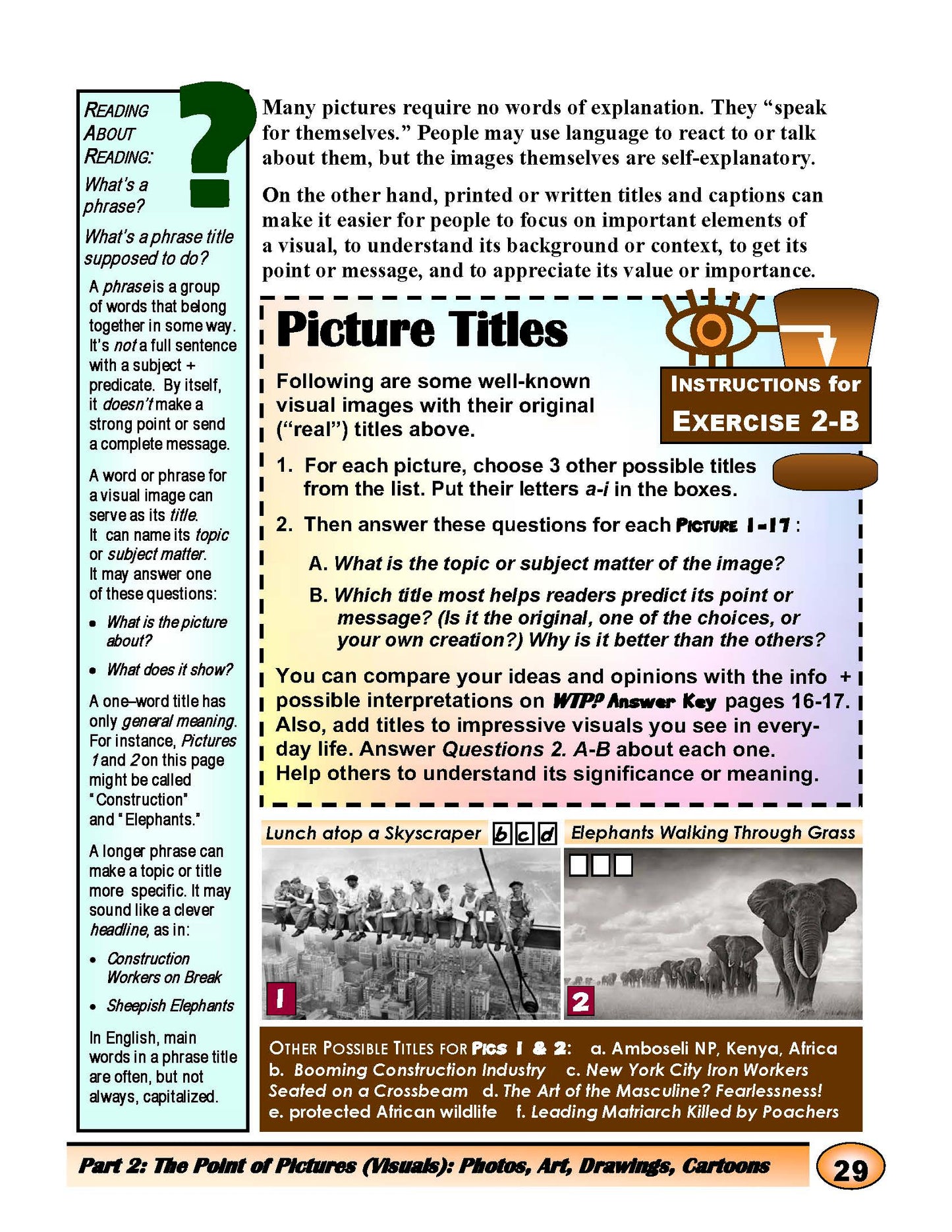F-07.05 View, Comprehend, Get the Point of, Benefit From & Appreciate All Kinds of Pictures