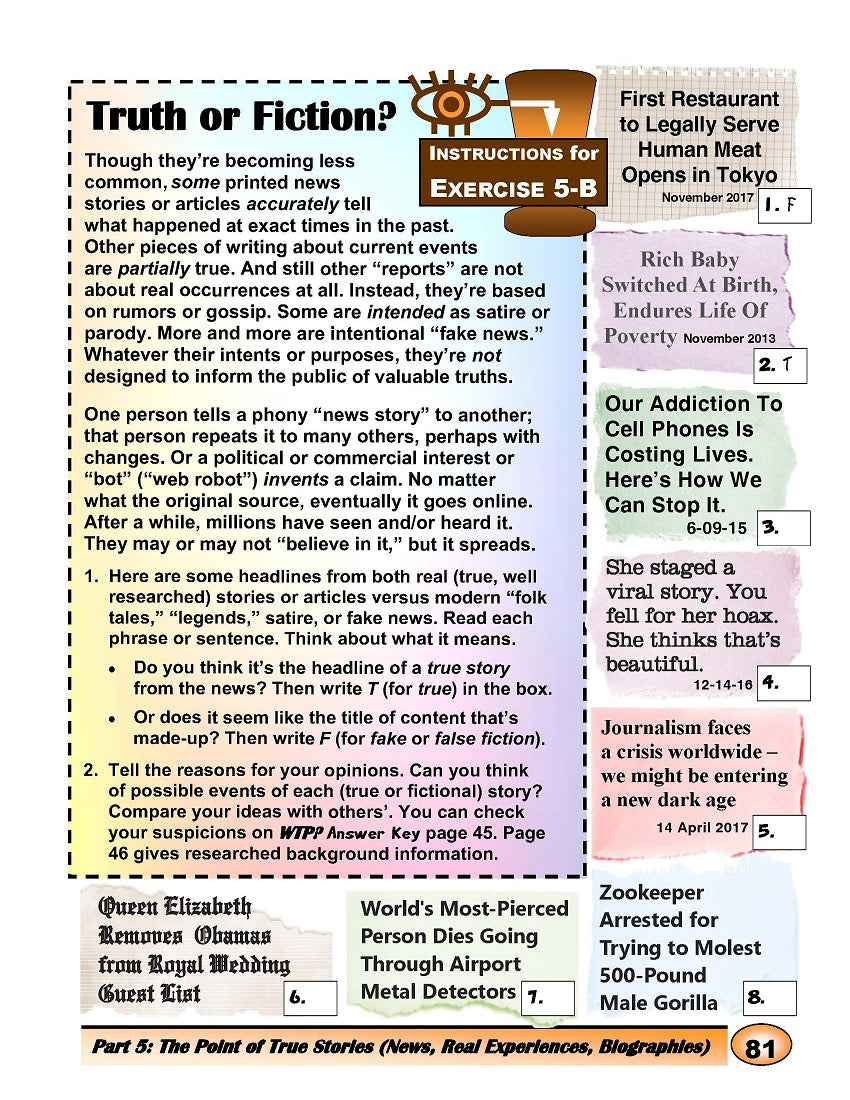 F-07.09 Read & Evaluate Factual (True) Information in the News, People’s Real Experiences & Biographical Stories