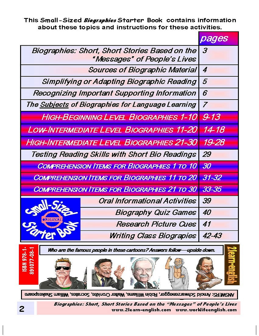 F-07.10 Promote Reading Integrated with All Language Skills with Biographical Info About Famous People