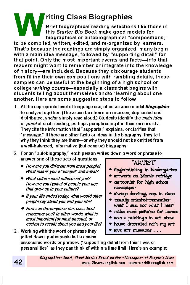 F-07.10 Promote Reading Integrated with All Language Skills with Biographical Info About Famous People