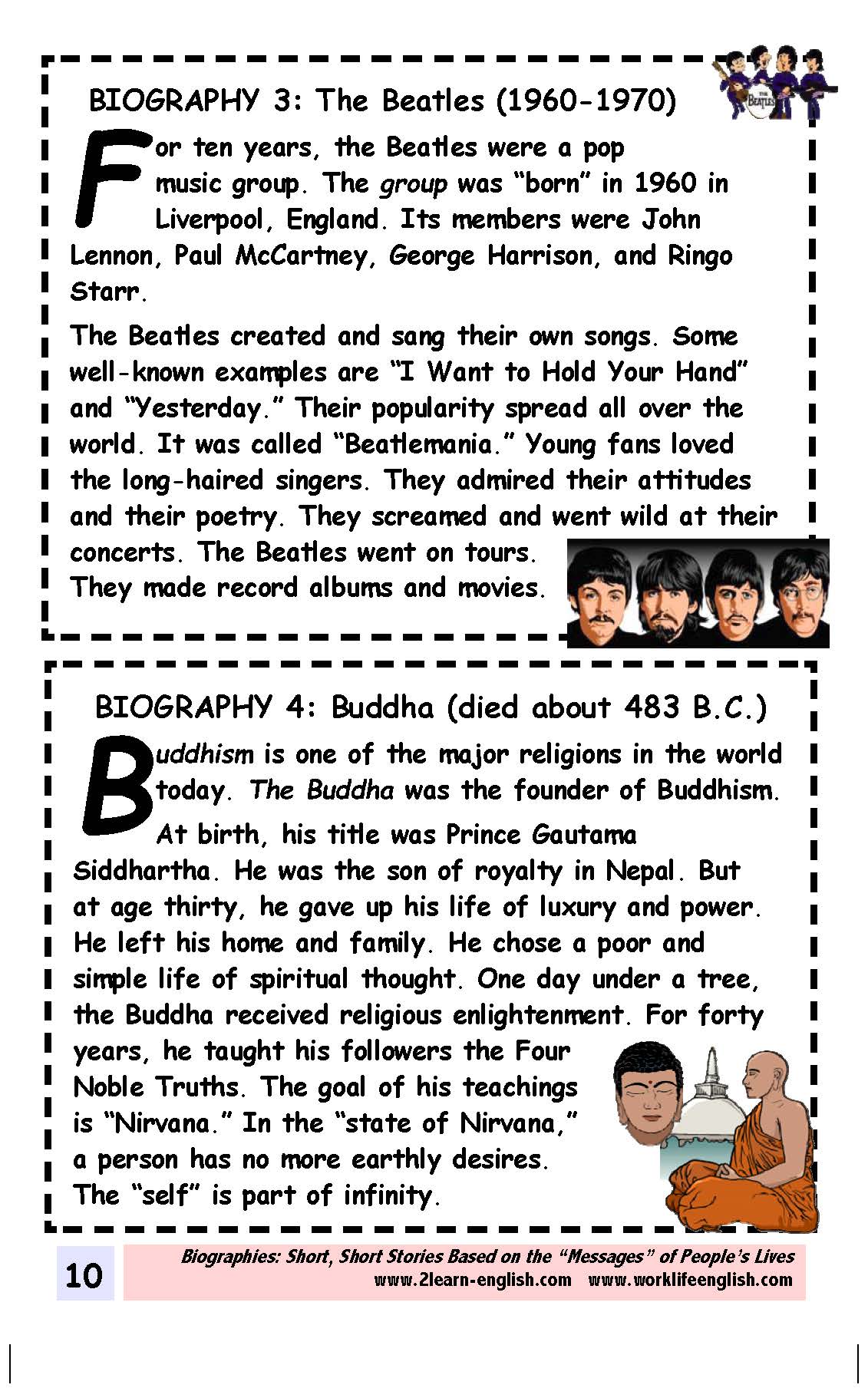 F-07.10 Promote Reading Integrated with All Language Skills with Biographical Info About Famous People