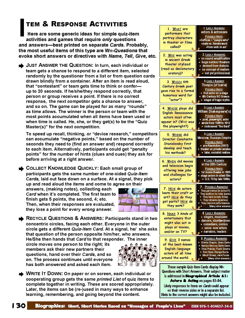 F-07.11d Devise, Create & Teach/Learn from Beyond-Reading Games & Activities Based on Biographical Content