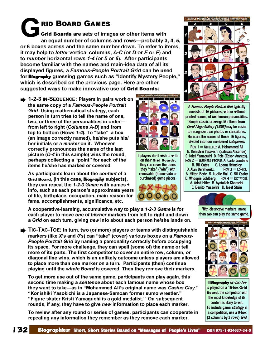 F-07.11d Devise, Create & Teach/Learn from Beyond-Reading Games & Activities Based on Biographical Content