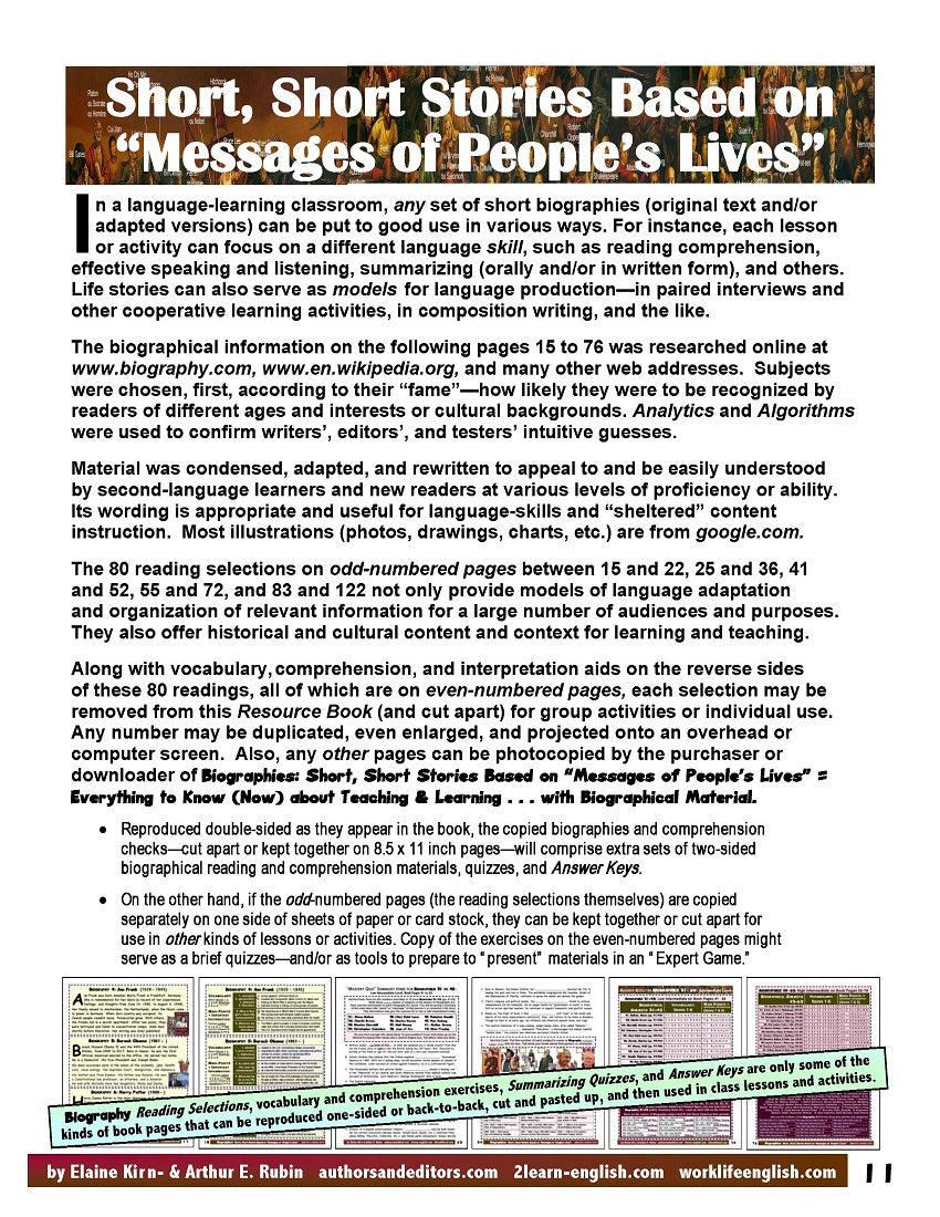 H-01.02 Get (More Thorough) Intros to (How to Create & Use) Biographical Material
