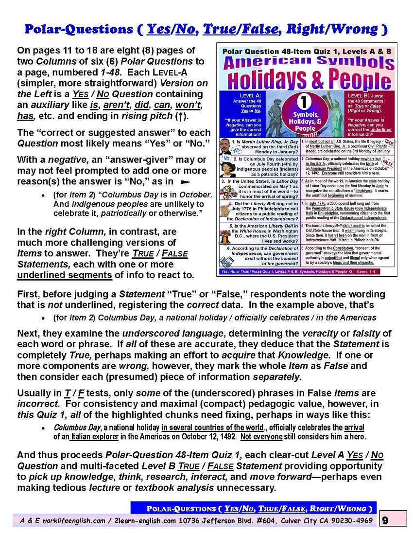 H-03a English Through Citizenship/Journey Through America: the Game - Questioning & Answering Resource for Topic 1