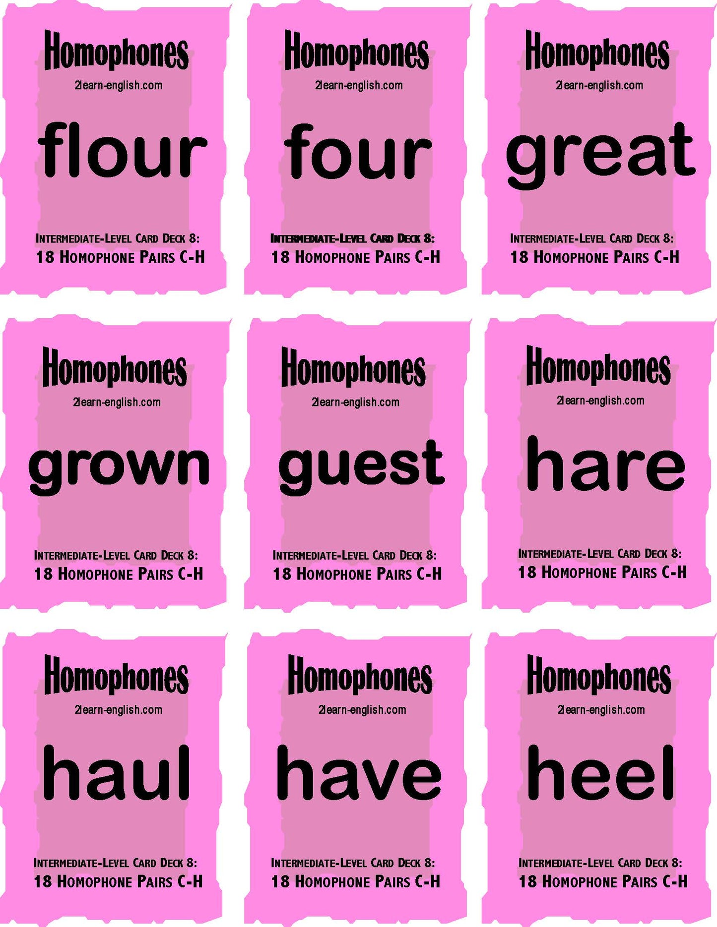 C-05b Using Homophones 44 Page Intermed Activities & Ideas Book + 18 Pair Card Decks 7-11 (Digital Version)