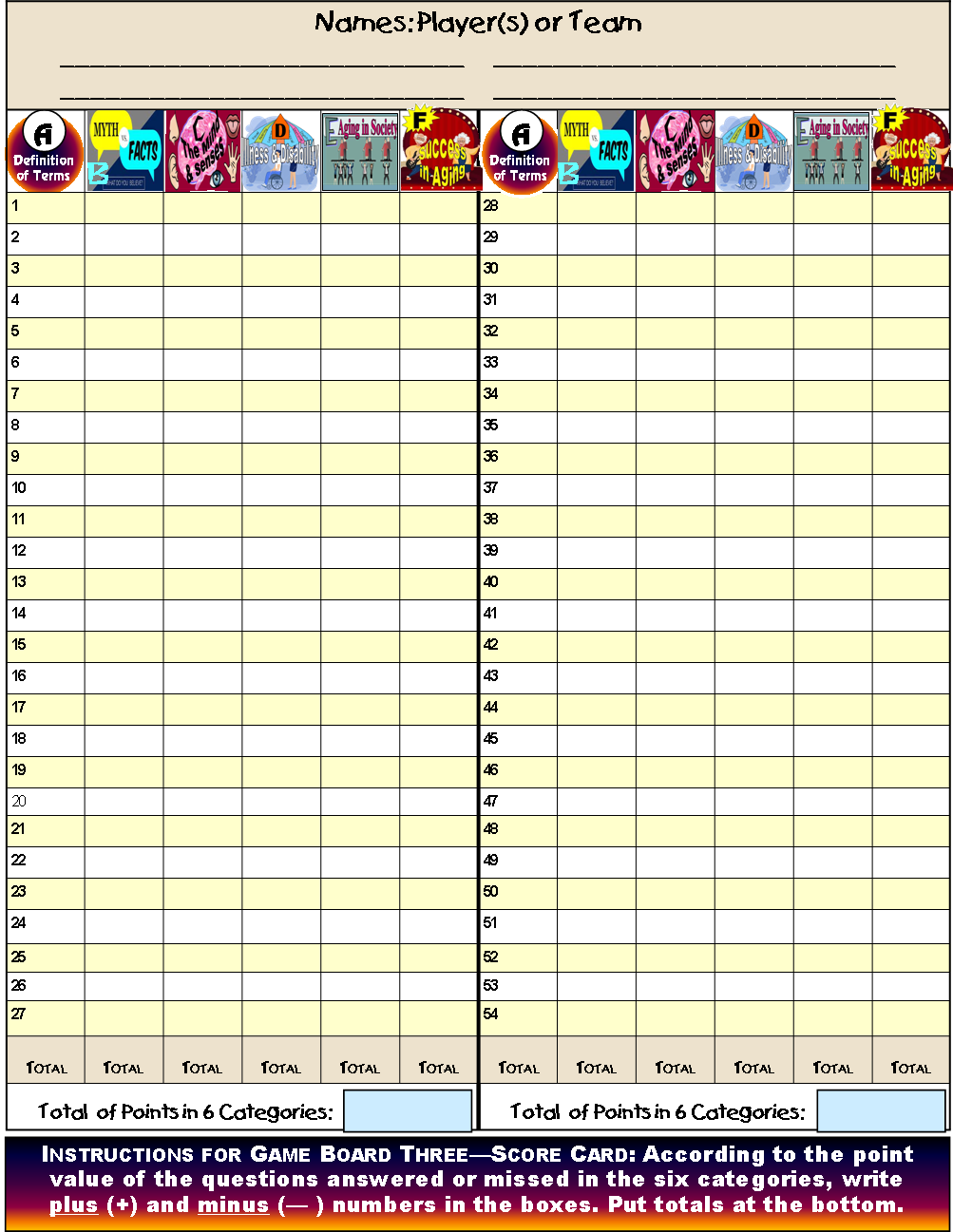 J-01.01Xtra Get Any-Sized Versions of Three (3) Boards For Use in Question & Answer Games That Teach or Reinforce the Science & Art of Any Content (Subject Matter)