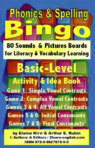 B-07a Phonics & Spelling Bingo - Basic Level (60-Page Activities & Ideas Book + 20 x 4 Pages of Games 1-8) (Print Version + Shipping)