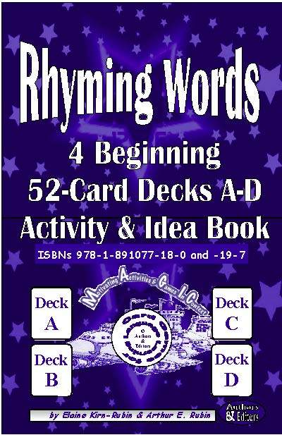 B-03a Beginning Rhyming Words Activities & Ideas Book + Beginning Rhyming Words 52-Card Decks A, B, C, D
