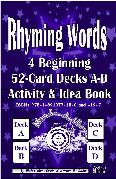 B-03.02b Rhyming Words ALL Level 2 = Beginning Four 52-Card Decks A-D + 56-Page Activities & Ideas Book