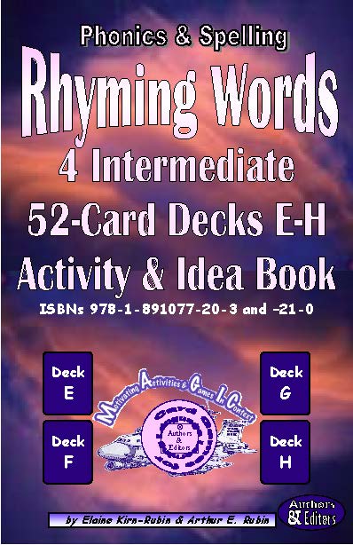 B-03b Intermediate Rhyming Words Activities & Ideas Book + Intermediate Rhyming Words 52-Card Decks E, F, G, H