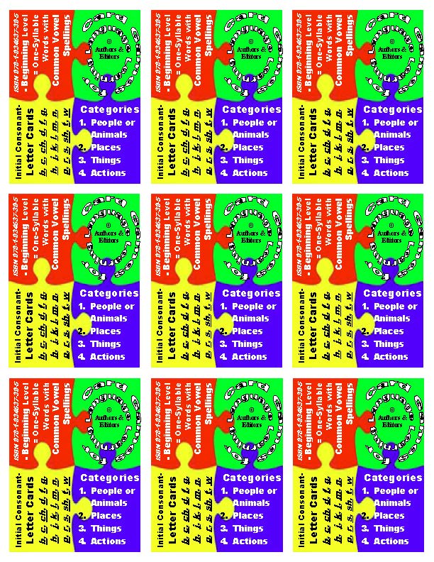 B-02a Initial Consonants 72-Page Activities & Ideas Book + Basic & Beginning 52 & 72-Card Packs