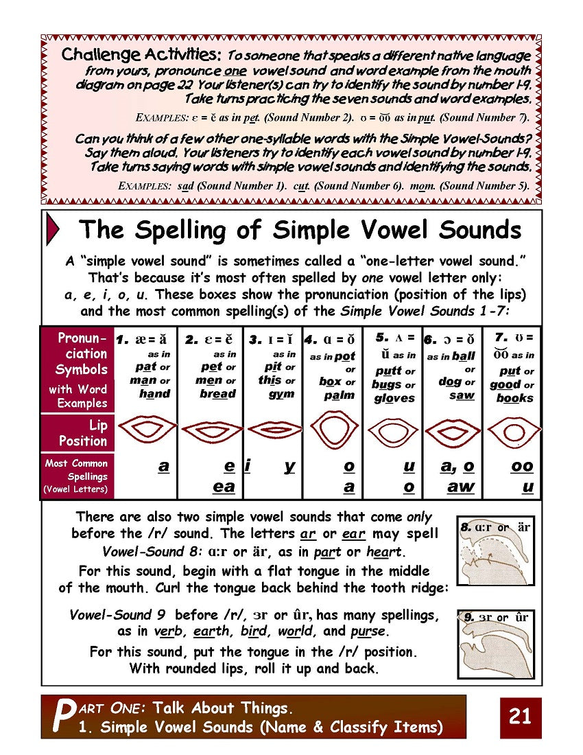 E-01.01 Focused on Simple Vowel Sounds, Name & Classify Singular & Plural Nouns