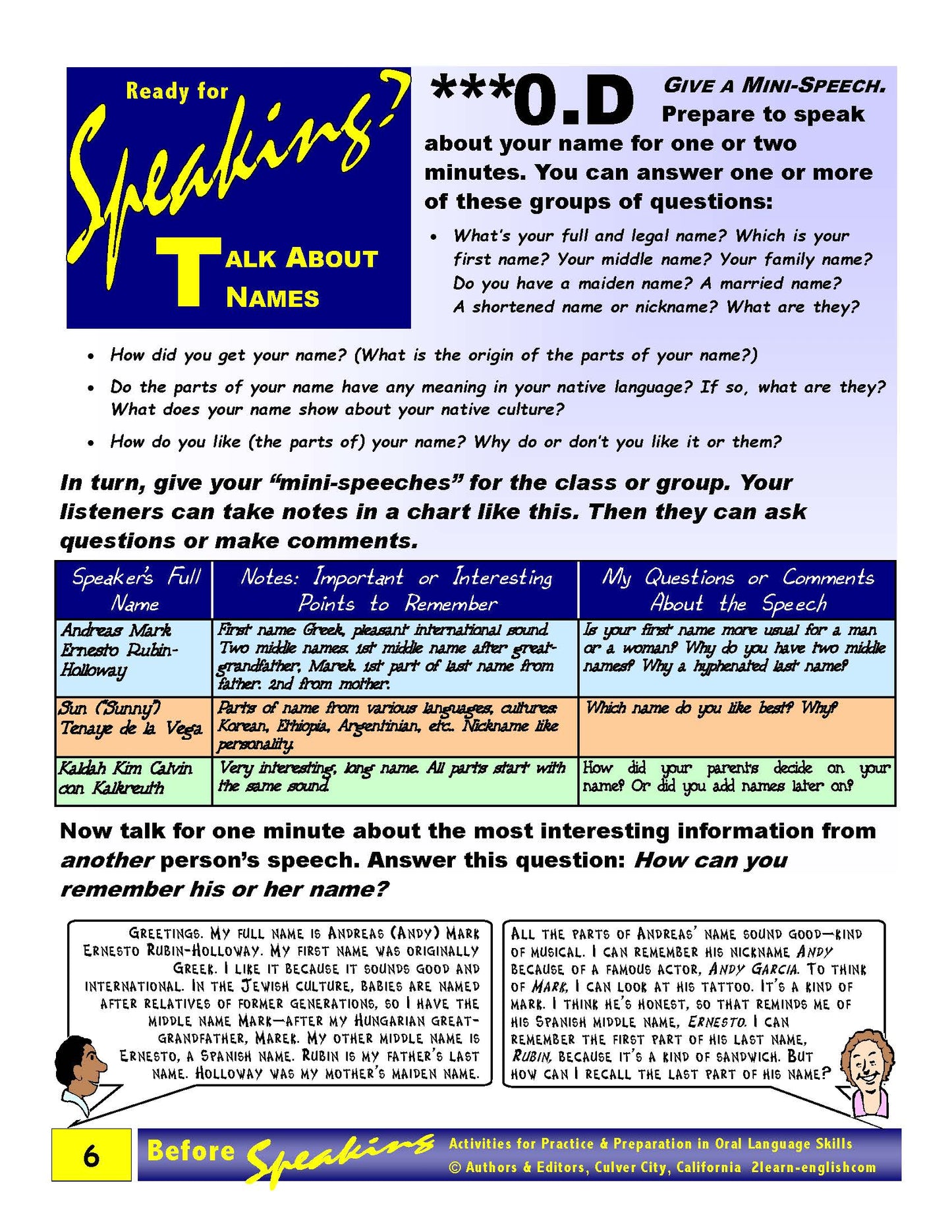 E-00.04 Demonstrate & Assess Oral-Language Skills Before Speaking