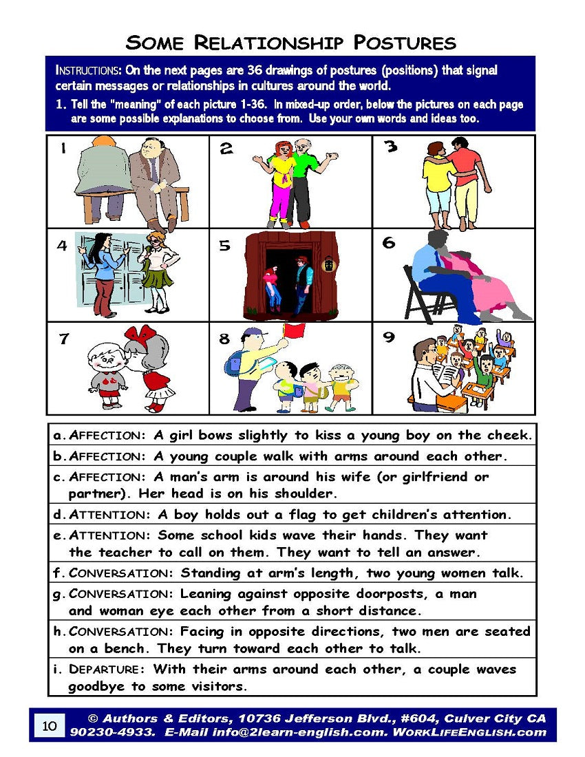 E-00.01a Instruction in Non-Verbal Body Language: Oral- Skills Activities & Lessons